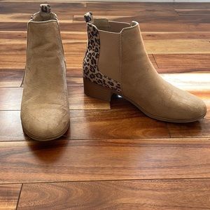 Lightly worn leopard print booties